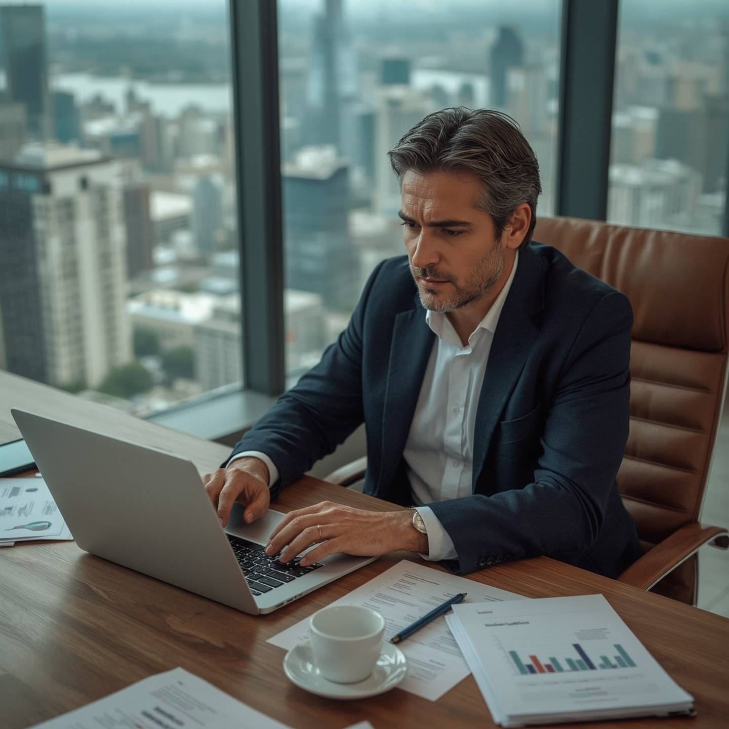 A business owner checking the webiste analytics for SEO